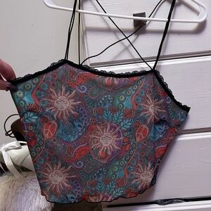 SHEIN Multicolor Boho Camisole with Sun and Moon Design